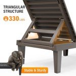 VINGLI Outdoor Chaise Lounge Chair Set of 2, Waterproof Outdoor Lounge Chair with 5-Level Adjustable Backrest, Patio Chaise Lounges for Garden, Pool, Beach Patio Deck Sunbathing (Light Taupe, 2 PCS)