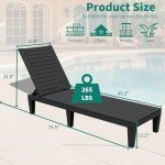 YITAHOME Patio Lounge Chair Set of 4, Outdoor Chaise Lounge with 5-Position Backrest, 265lbs Weight Capacity for Backyard, Poolside, Waterproof & Easy Assembly (Black)