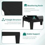 YITAHOME Patio Lounge Chair Set of 4, Outdoor Chaise Lounge with 5-Position Backrest, 265lbs Weight Capacity for Backyard, Poolside, Waterproof & Easy Assembly (Black)