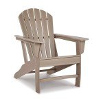 Signature Design by Ashley Sundown Treasure Outdoor Patio HDPE Adirondack Chair, Light Brown