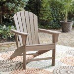 Signature Design by Ashley Sundown Treasure Outdoor Patio HDPE Adirondack Chair, Light Brown