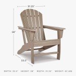 Signature Design by Ashley Sundown Treasure Outdoor Patio HDPE Adirondack Chair, Light Brown