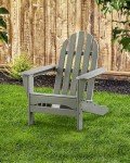 POLYWOOD AD4030GY Classic Outdoor Adirondack Chair, Slate Grey