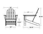 POLYWOOD AD4030GY Classic Outdoor Adirondack Chair, Slate Grey
