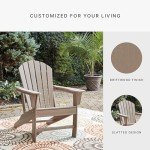 Signature Design by Ashley Sundown Treasure Outdoor Patio HDPE Adirondack Chair, Light Brown