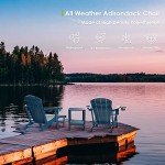 GREENVINES Adirondack-Chairs-with-Ottoman | Set of 2 | Folding | Retractable-Footrest | HDPE Plastic | All Weather Fire Pit Chair | Cup Holders | Blue | for Outdoor Poolside