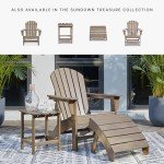 Signature Design by Ashley Sundown Treasure Outdoor Patio HDPE Adirondack Chair, Light Brown