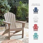 Signature Design by Ashley Sundown Treasure Outdoor Patio HDPE Adirondack Chair, Light Brown