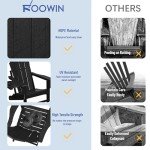 FOOWIN Adirondack Chair Set of 4,HDPE Folding Adirondack Chairs All-Weather Resistant Adirondack Chair w/4 in 1 Cup Holder Trays, Fire Pit Chairs for Outdoor, Patio, Lawn, Garden, Backyard Deck Black