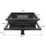 Auhilence 43" Large fire Pit, Square Outdoor Fire Pit with Pocker, Hight Quality Wood Burning Fire Pit for Camping, Backyard, Patio