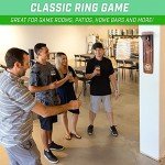 GoSports Hook 21 Wall Mount Ring Swing Game - Play Indoors or Outdoors with Foldable Arm
