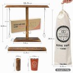 Tulyra Ring Toss Games for Adults, Hook and Ring Game with Exclusive Carrying case & Unique Stainless Shot Glass, Super Easy to Assemble, XL Size(15.7" X 13") Shot Ladder, Tabletop Drinking, Outdoor