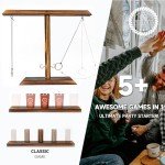 Tulyra Ring Toss Games for Adults, Hook and Ring Game with Exclusive Carrying case & Unique Stainless Shot Glass, Super Easy to Assemble, XL Size(15.7" X 13") Shot Ladder, Tabletop Drinking, Outdoor