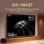 Hisense 100-Inch Class U8 Series Mini-LED ULED 4K UHD Google Smart TV (100U8K) - QLED, 480 Motion Rate, 144Hz Game Mode Pro, Dolby Vision IQ, HDMI 2.1, Alexa Compatibility, 2.1.2 Multi-Channel Audio