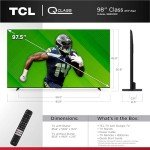 TCL 98-Inch QM7 QLED 4K Smart QD-Mini LED TV with Google TV (98QM751G, 2024 Model) Dolby Vision IQ, Dolby Atmos, HDR, Game Accelerator up to 240Hz, Voice Remote, Works with Alexa, Streaming Television
