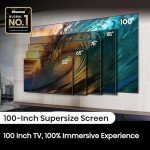 Hisense 100-Inch Class QD7 Series QLED 4K UHD Google Smart TV (100QD7N, 2024 Model) - QLED, Native 144Hz, Motion Rate 240, Direct Full Array, Game Mode Pro, Alexa Compatibility