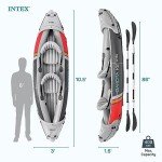 INTEX 2-Person Inflatable Kayak Set, Dakota K2 with 86in Oars and Pump