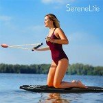 SereneLife Water Sport Kneeboard with Hook For Kids & Adults, Kneeboard with Strap for Boating, Waterboarding, Kneeling Boogie Boarding, Knee Surfing, (SLKB10),Black/Blue