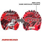 AirHead G-Force 3 Towable 1-3 Rider Tube for Boating and Water Sports, Heavy Duty Full Nylon Cover with Zipper, EVA Foam Pads, and Patented Speed Safety Valve for Easy Inflating & Deflating,Red
