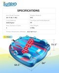 Sunrio Speed Towable Tubes for Boating 1-3 Riders Inflatable Water Sport Towable Tube for Boat to Pull Behind Heavy Duty Nylon Cover with Zipper Bolster Fins Safety Air Valve Padded Handle