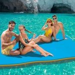 Stopsad 6'/9'/12' Floating Water Mat, Foam Water Floating Pad, Tear-Resistant XPE Foam, Lily Pad for Water Recreation Pool, Beach, Ocean, Lake, Suitable for Multiple Users (6 * 4' Blue/Orange)