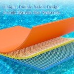 Stopsad 6'/9'/12' Floating Water Mat, Foam Water Floating Pad, Tear-Resistant XPE Foam, Lily Pad for Water Recreation Pool, Beach, Ocean, Lake, Suitable for Multiple Users (6 * 4' Blue/Orange)