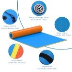 Stopsad 6'/9'/12' Floating Water Mat, Foam Water Floating Pad, Tear-Resistant XPE Foam, Lily Pad for Water Recreation Pool, Beach, Ocean, Lake, Suitable for Multiple Users (6 * 4' Blue/Orange)