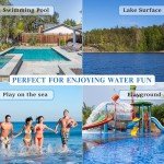 Stopsad 6'/9'/12' Floating Water Mat, Foam Water Floating Pad, Tear-Resistant XPE Foam, Lily Pad for Water Recreation Pool, Beach, Ocean, Lake, Suitable for Multiple Users (6 * 4' Blue/Orange)