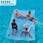 YITAHOME 12' X 6' Lily Pad Floating Mat Water Mat Inflatable Rafts Lily Pad Pools Beach, XPE Floating Island for Adults