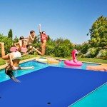 GYMAX Floating Water Pad, 9/18 FT x 6 FT Water Foam Mat with Rolling Pillow, 3-Layer Floating Island for Pool River Lake Beach Sea Water Activities (Blue, 18 Feet)