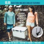 ENGEL 60 QT Ultra-Light Injection Molded Cooler - Ice Chest Keeps Ice up to 7 Days - Large Cooler Includes Wire Basket, Divider and Built-in Bottle Opener - White with Dark Grey Interior (White)