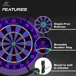 Glow-in-the-Dark Bristle Dartboard with Darts