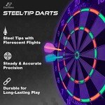 Glow-in-the-Dark Bristle Dartboard with Darts