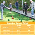 JOLORLY Regulation Bocce Ball Game Set 107mm