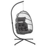 Charcoal Grey Egg Chair for Indoor or Outdoor Use