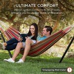 Double Hammock with Stand for Indoor Outdoor Fun