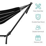 Double Hammock with Stand for Indoor Outdoor Fun