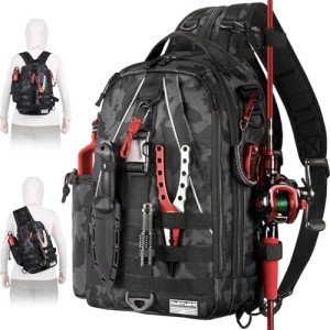 Fishing Backpack with Rod Holder & Tackle Box