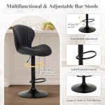 Modern Adjustable Swivel Bar Stools Set of 4