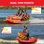 Airhead Super Mable Towable Tube | 1-3 Rider Towable Tube for Boating and Water Sports | Dual Tow Points | Full Nylon Cover | EVA Foam Pads | Patented Speed Valve | Boat Tubes and Towables