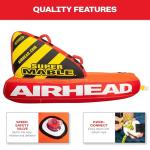 Airhead Super Mable Towable Tube | 1-3 Rider Towable Tube for Boating and Water Sports | Dual Tow Points | Full Nylon Cover | EVA Foam Pads | Patented Speed Valve | Boat Tubes and Towables