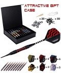 Turnart Darts Plastic Tip - Professional Soft Tip Darts Set for Electronic Dartboard 9 Pcs 18 Grams with 50 Extra Tips 9 Shafts 27 Flights Tool Kit Flight Protectors and Gift Darts Case (Color)