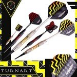 Turnart Darts Plastic Tip - Professional Soft Tip Darts Set for Electronic Dartboard 9 Pcs 18 Grams with 50 Extra Tips 9 Shafts 27 Flights Tool Kit Flight Protectors and Gift Darts Case (Color)