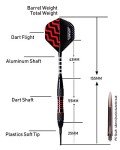 Turnart Darts Plastic Tip - Professional Soft Tip Darts Set for Electronic Dartboard 9 Pcs 18 Grams with 50 Extra Tips 9 Shafts 27 Flights Tool Kit Flight Protectors and Gift Darts Case (Color)