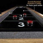Barrington Billiards 9ft Wentworth Shuffleboard Table with Scratch-Resistant Black Playfield and 8-Puck Set Perfect for Game Rooms