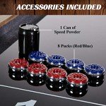 Barrington Billiards 9ft Wentworth Shuffleboard Table with Scratch-Resistant Black Playfield and 8-Puck Set Perfect for Game Rooms