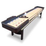 Hathaway Merlot 12 Ft Shuffleboard Table for Home Family Game Room - with Lacquer Coated Playfield, Built-in Scorer & Cabinet, Climate Adjusters, Leg Levelers, 8 Pucks, Brush & Wax - Espresso Finish