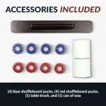 Hathaway Merlot 12 Ft Shuffleboard Table for Home Family Game Room - with Lacquer Coated Playfield, Built-in Scorer & Cabinet, Climate Adjusters, Leg Levelers, 8 Pucks, Brush & Wax - Espresso Finish