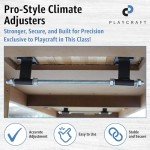 Playcraft Georgetown Shuffleboard Table with Storage Cabinet - Shuffle Board Game Table with Matching Abacus, 8 Pucks, Brush & Wax - Pro Climate Adjusters - Hand-Stained Cherry Finish - 16ft