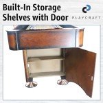 Playcraft Georgetown Shuffleboard Table with Storage Cabinet - Shuffle Board Game Table with Matching Abacus, 8 Pucks, Brush & Wax - Pro Climate Adjusters - Hand-Stained Cherry Finish - 16ft